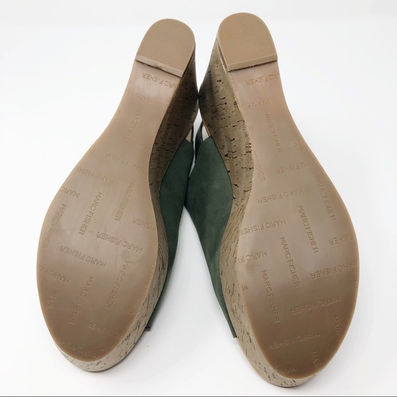 Marc Fisher Sinthya Leather Wedge Sandals Sz 8.5 - Picture 8 of 8